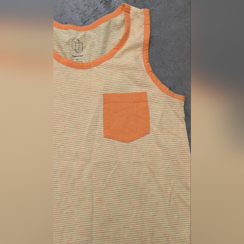 Original Use Orange and Yellow Striped Top, Small